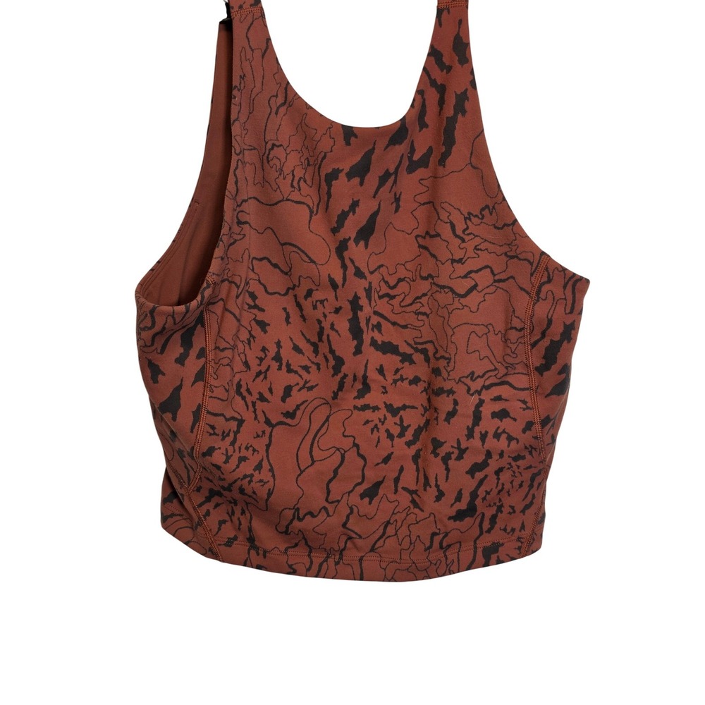 Lululemon Align High-Neck Tank Top Size 6 Brown Black Abstract Print Cropped